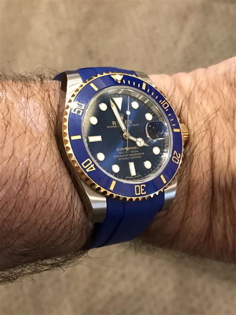 rolex bluesy on rubber strap|Bluesy on strap .